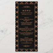 Geometrische Kunst Deco Gatsby Wedding Menu (Voorkant)