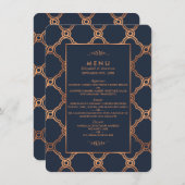 Geometrische Kunst Deco Gatsby Wedding Menu (Voorkant / Achterkant)