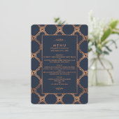 Geometrische Kunst Deco Gatsby Wedding Menu (Staand voorkant)