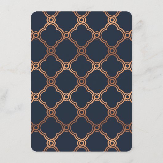  Geometrische Kunst Deco Gatsby Wedding Menu (Achterkant)