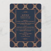  Geometrische Kunst Deco Gatsby Wedding Menu (Voorkant)