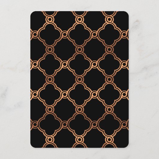 Geometrische Kunst Deco Gatsby Wedding Menu (Achterkant)