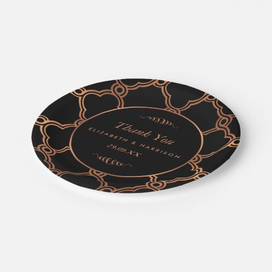  Geometrische Kunst Deco Gatsby Wedding Papieren Bordje (Gekanteld)