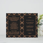  Geometrische Kunst Deco Gatsby Wedding Programma (Staand voorkant)