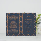  Geometrische Kunst Deco Gatsby Wedding Programma (Staand voorkant)