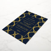 Geometrische Kunst Deco Gatsby Wedding Real Folie Uitnodiging (Gedraaid)