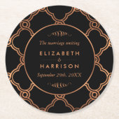  Geometrische Kunst Deco Gatsby Wedding Ronde Kartonnen Onderzetter (Voorkant)