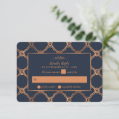  Geometrische Kunst Deco Gatsby Wedding RSVP Kaartje (Staand voorkant)