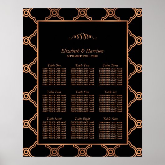  Geometrische Kunst Deco Gatsby Wedding Seating Se Poster (Voorkant)