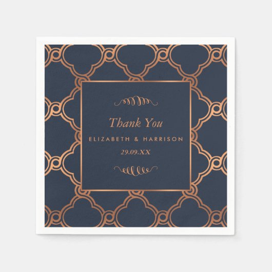 Geometrische Kunst Deco Gatsby Wedding Servetten (Voorkant)