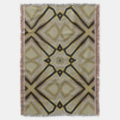 Geometrische kunst Deco Gold Taupe Throw Blanket Deken (Voorkant Verticaal)