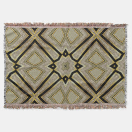 Geometrische kunst Deco Gold Taupe Throw Blanket Deken
