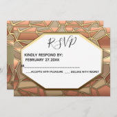 Geometrische kunst deco lux gold/brons bruiloft RS Kaart (Voorkant / Achterkant)