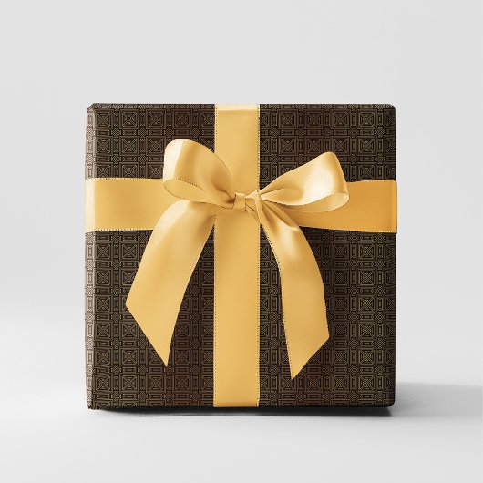 Geometrische kunst Deco Patroon | Zwart goud Cadeaupapier
