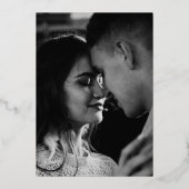 Geometrische Kunst Deco Wedding Black Gold Folie Uitnodiging (Achterkant)