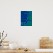 Geometrische kunst "DeepBlue" Poster (Keuken)