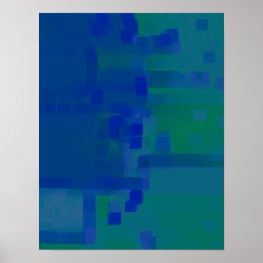Geometrische kunst "DeepBlue" Poster (Voorkant)