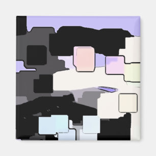 Geometrische kunst "Dreaming Blue" Magneet