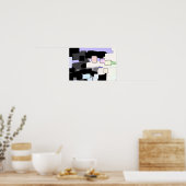 Geometrische kunst "Dreaming Blue" Poster (Keuken)