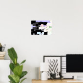 Geometrische kunst "Dreaming Blue" Poster (Thuiskantoor)