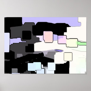 Geometrische kunst "Dreaming Blue" Poster