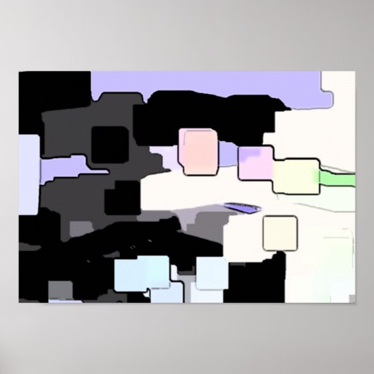 Geometrische kunst "Dreaming Blue" Poster (Voorkant)