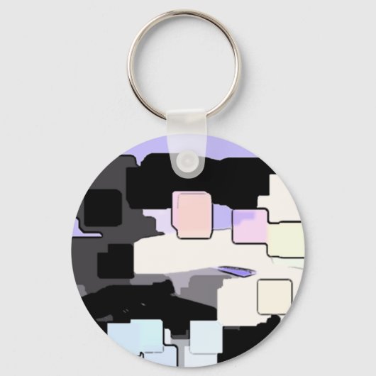 Geometrische kunst "Dreaming Blue" Sleutelhanger (Voorkant)