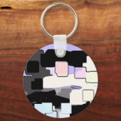 Geometrische kunst "Dreaming Blue" Sleutelhanger (Voorkant)