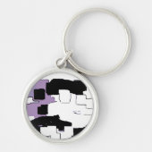 Geometrische kunst "Dreaming in het Paarse" Sleutelhanger (Voorkant)