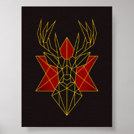 Geometrische kunst edelhert dier illustratie moder poster
