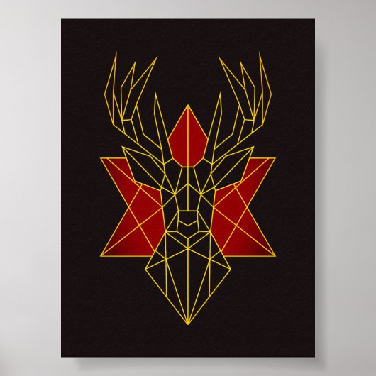 Geometrische kunst edelhert dier illustratie moder poster (Voorkant)