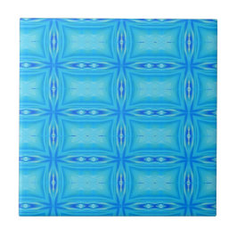 Geometrische kunst elektrisch blauw tegeltje