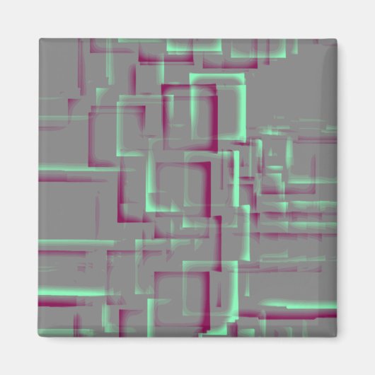 Geometrische kunst "frambosmunt" magneet (Voorkant)