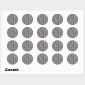 Geometrische kunst "frambosmunt" ronde sticker (Vel)