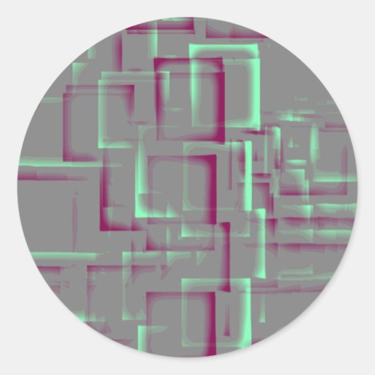 Geometrische kunst "frambosmunt" ronde sticker (Voorkant)