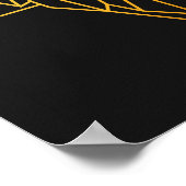 Geometrische kunst gouden wolf dierlijke illustrat poster (Hoek)