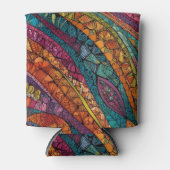 Geometrische kunst in felle kleuren blikjeskoeler (Voorkant)