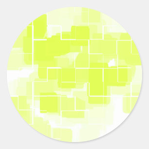Geometrische kunst "Lemon Meringue" Ronde Sticker