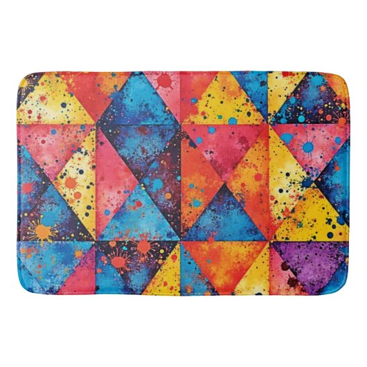 Geometrische Kunst: Levendig Chaos Badmat (Voorkant)