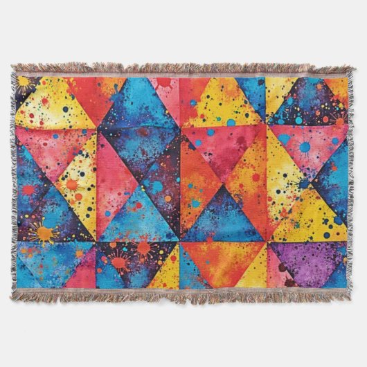 Geometrische Kunst: Levendig Chaos Deken (Voorkant)