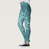 geometrische kunst mandala floral turquoise flower leggings (Links)