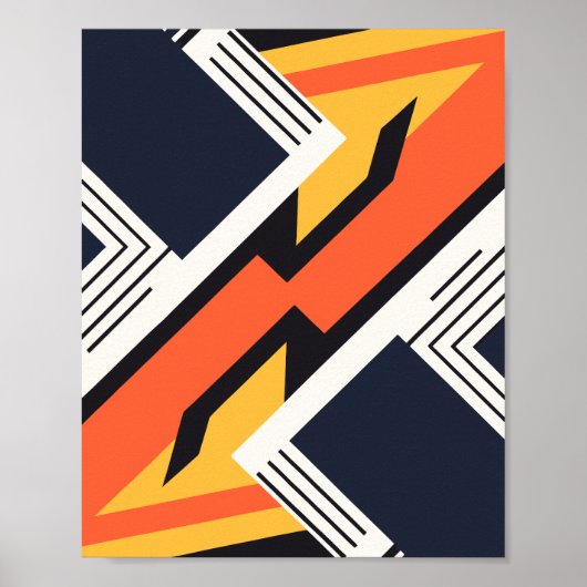 Geometrische kunst met felle contrasterende kleure poster (Voorkant)