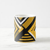Geometrische kunst met gele, zwarte en witte vorme koffiemok (Center)