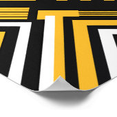 Geometrische kunst met gele, zwarte en witte vorme poster (Hoek)