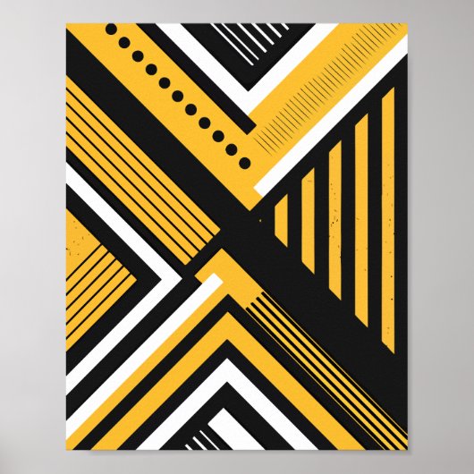 Geometrische kunst met gele, zwarte en witte vorme poster (Voorkant)
