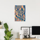 Geometrische kunst met zonneschijn poster (Thuiskantoor)