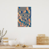 Geometrische kunst met zonneschijn poster (Keuken)