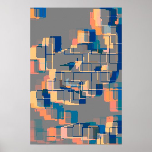 Geometrische kunst met zonneschijn poster (Voorkant)