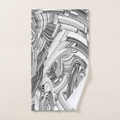 Geometrische kunst met zwarte en witte kalamiteit bad handdoek (Handdoek)
