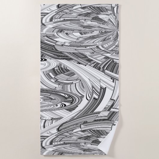 Geometrische kunst met zwarte en witte kalamiteit strandlaken (Voorkant)